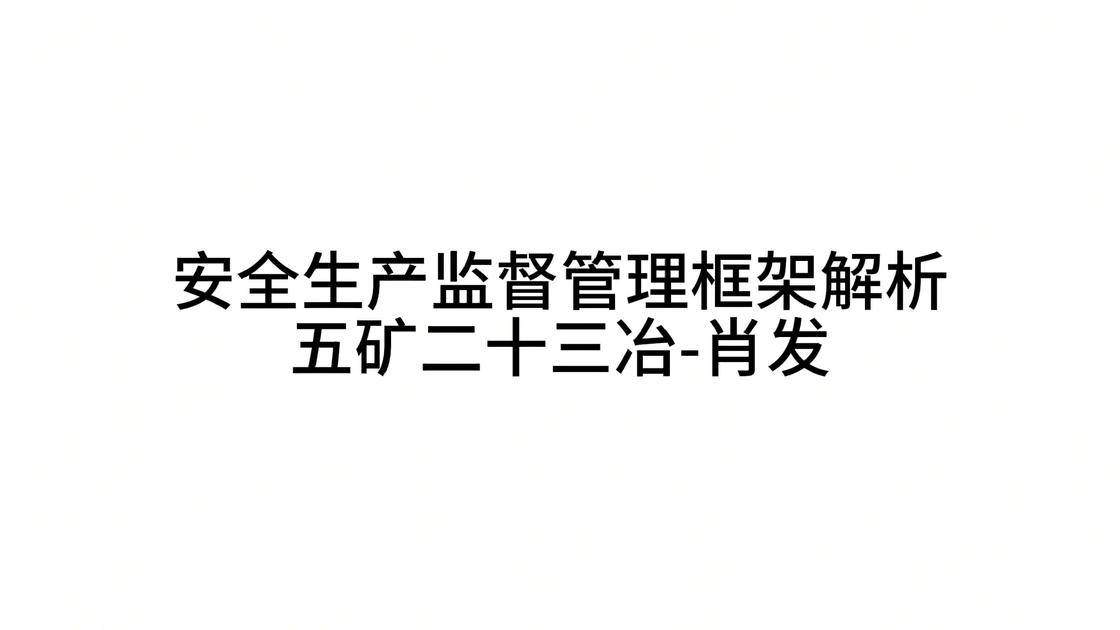 15安全生产监督管理框架解析